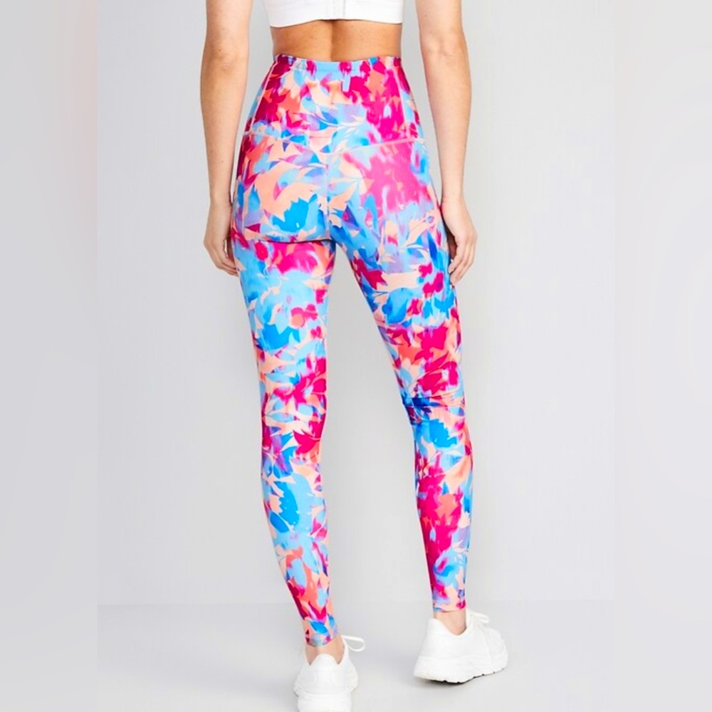 Old Navy Pink and Blue Tie-Dye Leggings